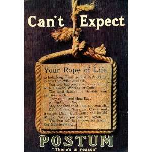  1905 Ad Postum Coffee Alternative Food Drink Fray Rope 