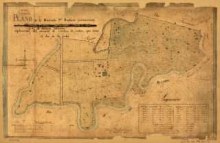 1828 map of Haciendas, Puerto Rico, Bayamon  