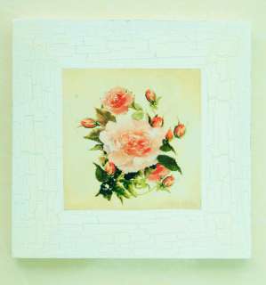   Floral Flowers Roses Print Wall Picture Plaque Decor Art 7x 7  