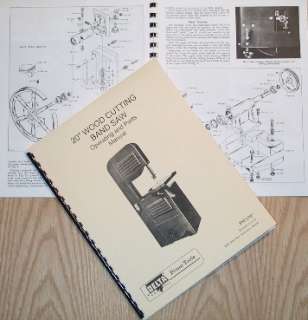 ROCKWELL DELTA 20 Band Saw Operators Manual, Parts  