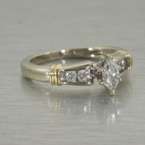 Estate 14K White Gold Marquise Diamond Engagement Ring  