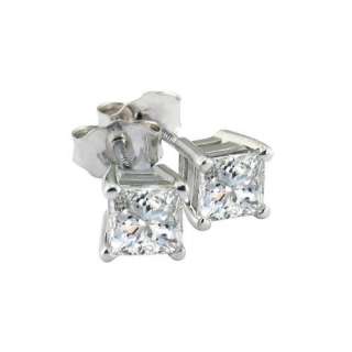 84 Ct. Princess Cut Diamond Stud Earrings  