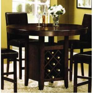  Counter Height Dining Table with Wine Rack   Cherry 