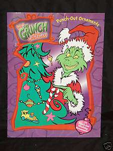 NEW Seuss The Grinch Stole Christmas Punch Out Ornament  