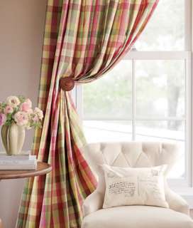 FRENCH COUNTRY S/2 Plaid DRAPES 50x84 Raspberry Red NEW  