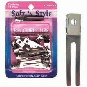   Soft N Style Steel Double Prong Pin Curl Clips (Pack of 12) Beauty