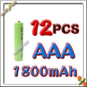12 AAA 3A LR3 1800mAh NiMH Rechargeable Battery Cell GN  