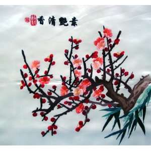  Chinese Silk Embroidery Wall Decor Flower 