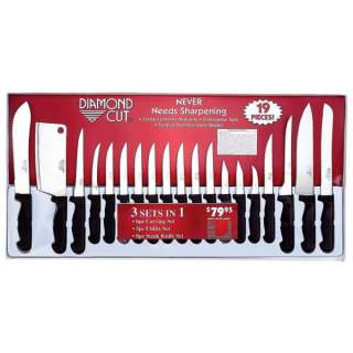 Diamond Cut® 19pc Cutlery Set in White/Red Bow Box  