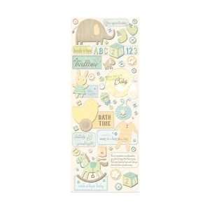  K & Company Embossed Stickers Butterbean Words & Icons 