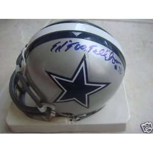  Ed too Tall  Jones Dallas Cowboys Signed Mini Helmet 