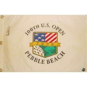 Ernie Els Autographed and Discolored 2000 Pebble Beach US Open Flag