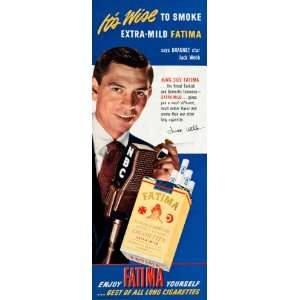  1950 Ad Fatima Cigarette Jack Webb Dragnet NBC Turkish 