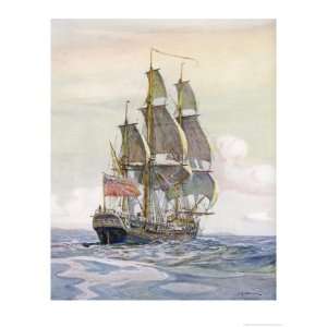  Captain James Cooks Ship Giclee Poster Print by Gregory 