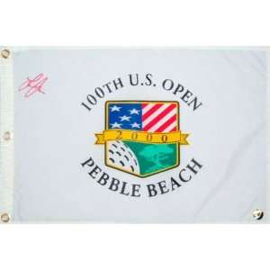  Lee Janzen Autographed 2000 Pebble Beach US Open Flag 