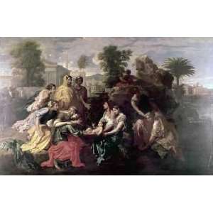  Discovery of Moses by Nicolas Poussin. Size 16.00 X 10.38 