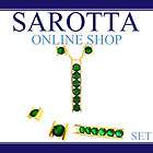 fashion jewelry set jewellery round cut green emerald pendant earrings