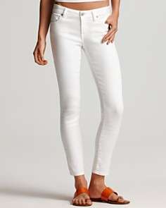 Vince Crop Skinny Ankle Jeans in White