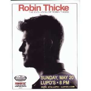  Robin Thicke Concert Flyer Providence Lupos