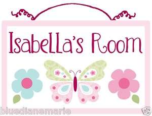 Personalized Bella Butterfly Garden Wood Sign New!  