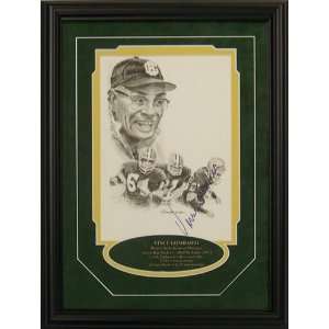 Vince Lombardi Autographed Green Bay Packers Framed Artwork by George 