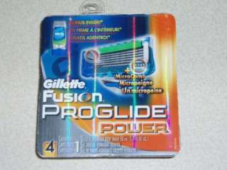 Gillette Fusion Proglide Power ~ 4 Cartridges + FREE BONUS ~ NIB 