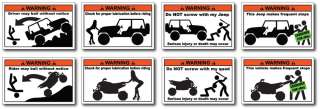 You are buying a Mix & Match 10 Pack of Warning Stickers.