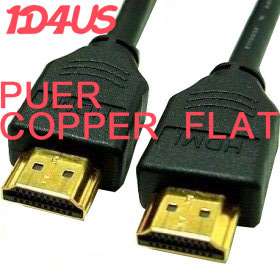 10ft Gold Flat HDMI Male/Male 1080p Cable for HDTV 813488016032  