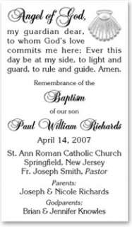Baptism Christening Custom Prayer Cards 24 NonLaminated  