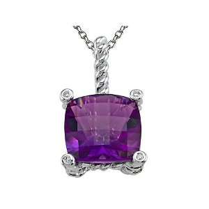   cttw Genuine Amethyst Pendant by Effy Collection® in 14 kt White Gold