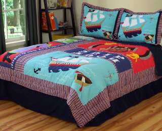 Pirate Treasure is a fun large scale patchwork quilt with large icons 