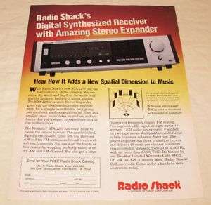 Vintage Realistic STA 2270 Stereo Receiver PRINT AD  