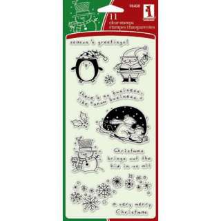 11 Clear Stamps by Inkadinkado CHRISTMAS CHARACTERS  