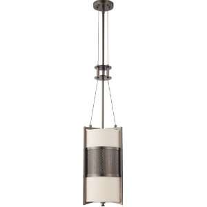  60/4431 One Light Diesel Vertical Pendant with Khaki Fabric Shade 