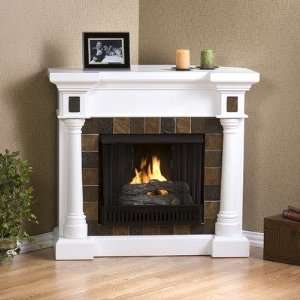    Clark Slate Convertible Gel Fuel Fireplace in White