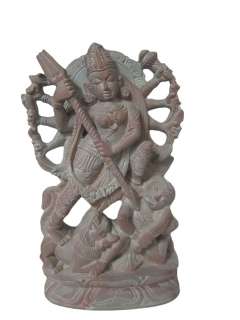 Goddess Devi Durga Defeating the Buffalo Demon Stone Statue 6  