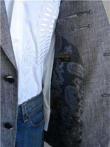 New Mens Linen Sports Jacket Blazer Coat Black SZ 36R  