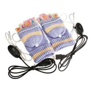  USB Heating Gloves Womens Version, Blue   2 pairs 
