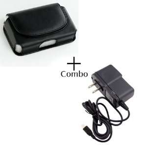   AC Charger + Garmin Nuvi 1300 1350 1350T Premium Leather Pouch Combo
