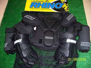 NEW Champion Rhino Lacrosse 5 Piece Set Shoulder Arm Pads 12 Gloves 