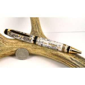  White Circuit Board Cigar Pen With a Gold Finish