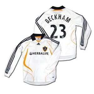  Adidas L.a. Galaxy David Beckham Ls Soccer Jersey (Home 