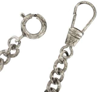 Antiqued Silver Tone Pewter Double Albert Watch Chain  