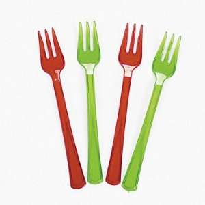  Mini Red & Green Cocktail Forks   Tableware & Cutlery 