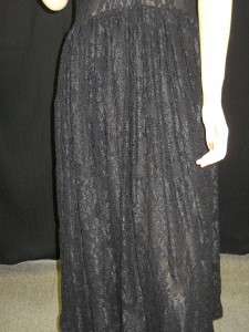 NWT CHARLES CHANG LIMA Black Lace Halter Dress 4 $744  