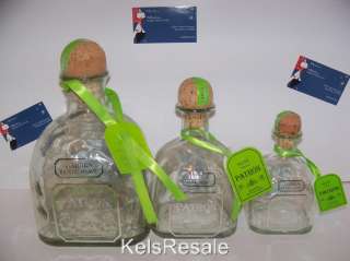 2t~3~Empty SILVER PATRON Tequila BOTTLE 1.75l 750ml 375ml Small 