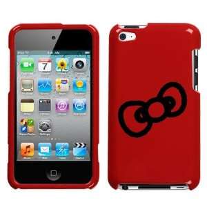 APPLE IPOD TOUCH ITOUCH 4 4TH HELLO KITTY BLACK BOW OUTLINE ON A RED 