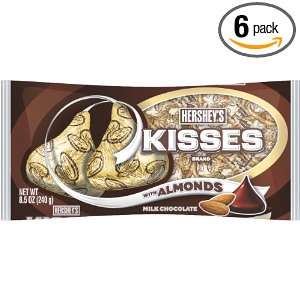 Hersheys Kisses, Milk Chocolate with Almonds, 8.5 Ounce Bags (Pack of 