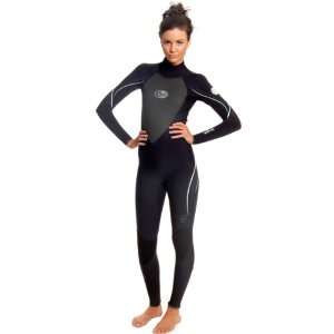 Rip Curl Womens G Bomb Back Zip 4/3 Wetsuit (Black/Whilte/Silver 8)