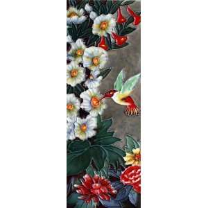   Decorative Ceramic Tile Art   Hummingbird Flowers